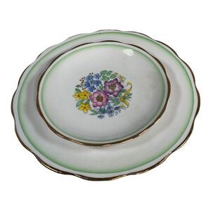 ROYAL ALBERT Floral Bouquet 1930s Crown China Bread + Salad Plate Bone China